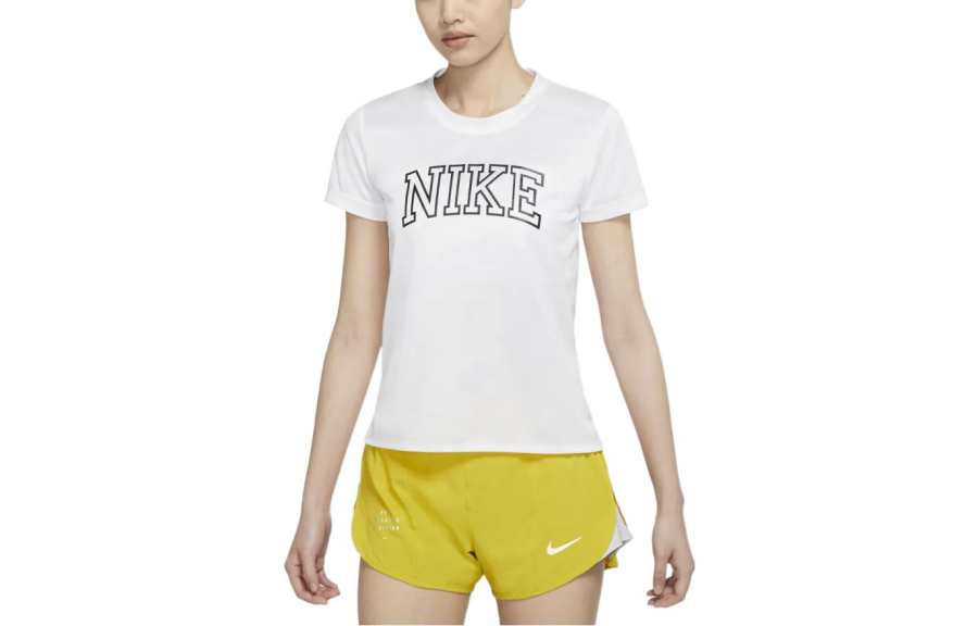 Nike Nike T Shirts Women's White Crew Neck Moderate Straight Fit