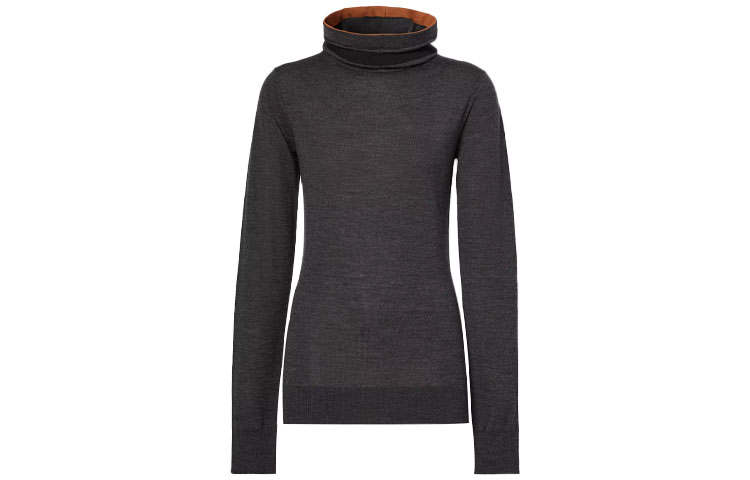 Burberry Sweaters Women's Dark Heather Gray Hooded Moderate Base Layer