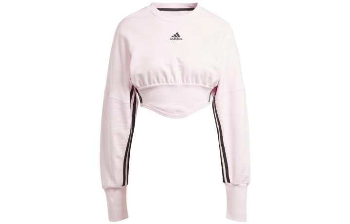 Adidas Adidas Crop Tops Women's Pink Crew Neck Moderate