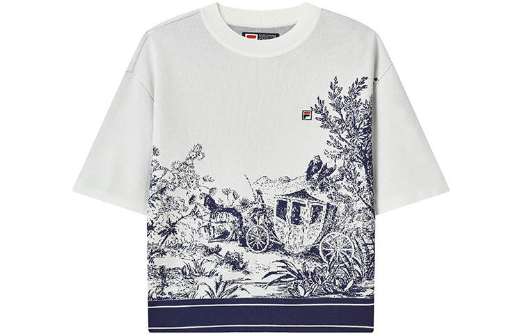 FILA Drop Shoulder Sleeve T Shirt Women's All Over Print 2