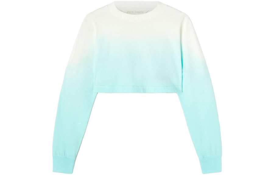 PALM ANGELS Crop Tops Women's Light Blue Crew Neck Moderate