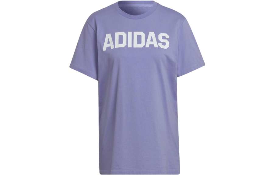 Adidas Originals T Shirts Women's Purple Crew Neck Moderate Straight Fit
