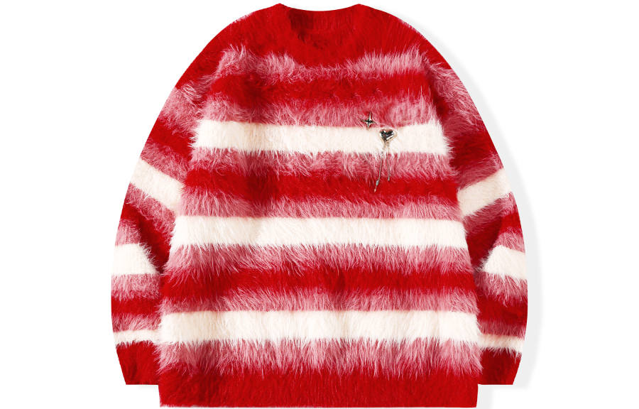 Umoumo Umoumo Sweaters Women's Red Crew Neck Moderate Base Layer