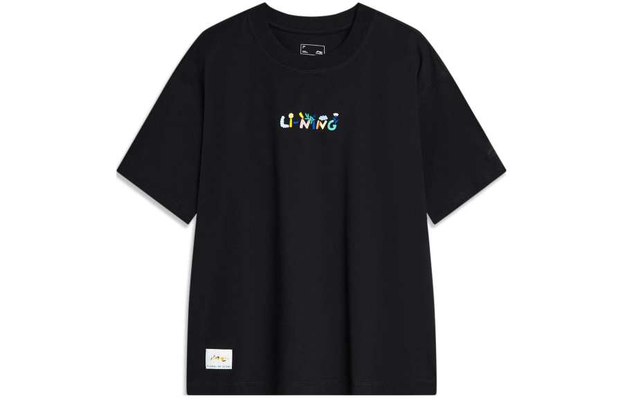 Li-Ning Li Ning Sports Trendy Collection Drop Shoulder Sleeve T Shirt Women's Black