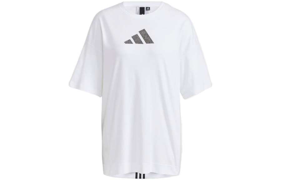 Adidas Adidas X Swarovski T Shirts Women's White Crew Neck Moderate Straight Fit