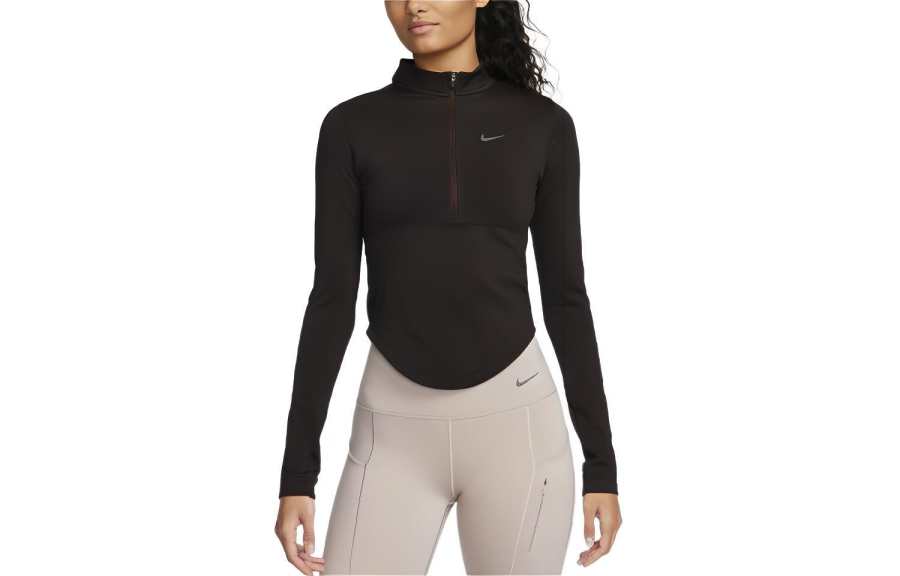 Nike Nike T Shirts Women's Black Stand Collar Moderate Straight Fit