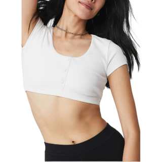 Alo Yoga Crop Tops Women's Henry Collar Moderate