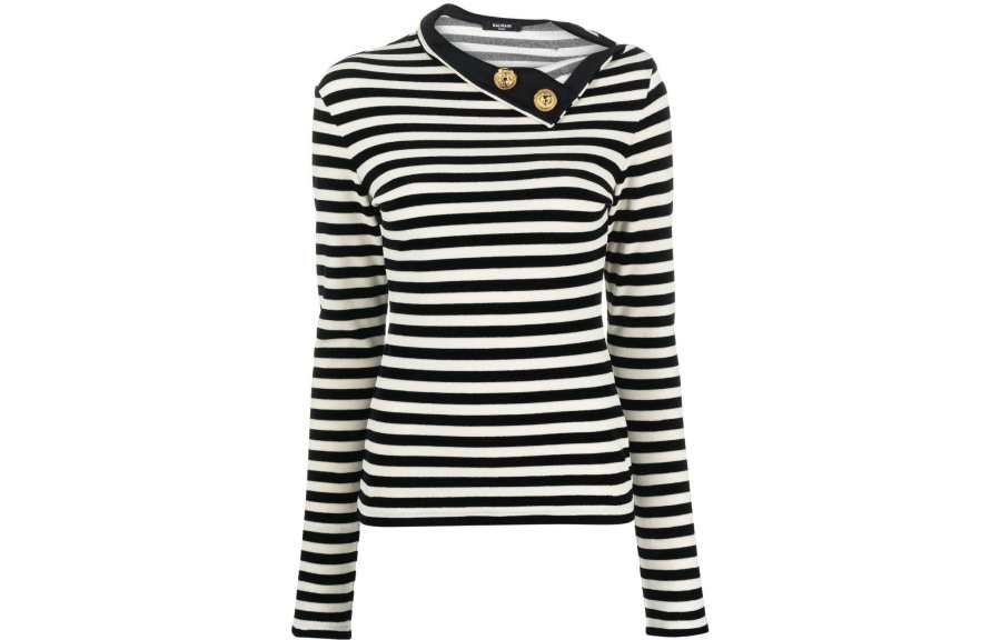 BALMAIN 【Previous Season】striped long-sleeve top