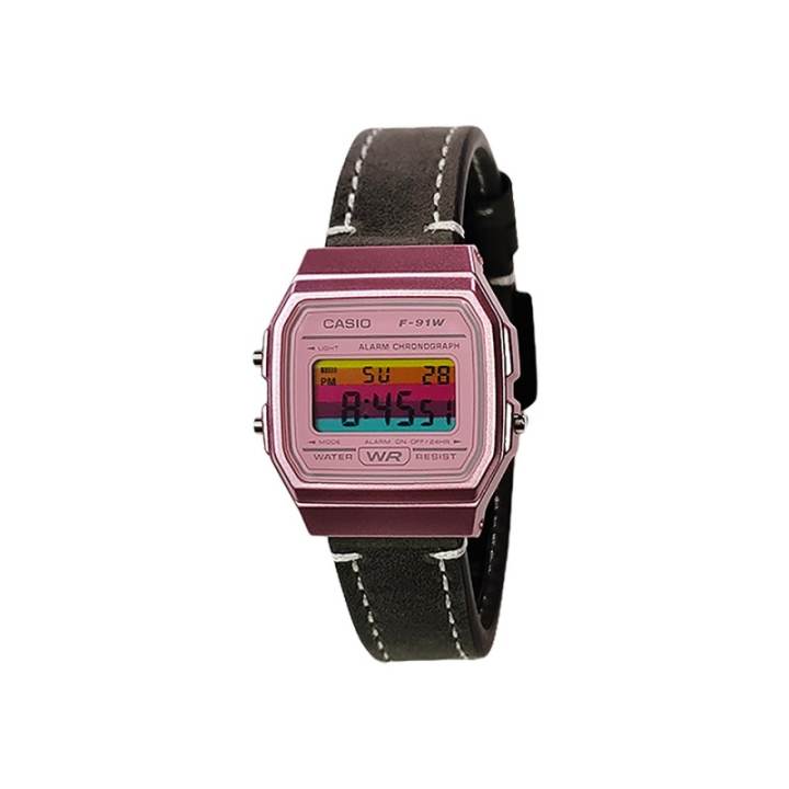 CASIO CASIO Custom Collection Quartz Movement Genuine Leather Strap Watch Unisex Pink Watch Dial