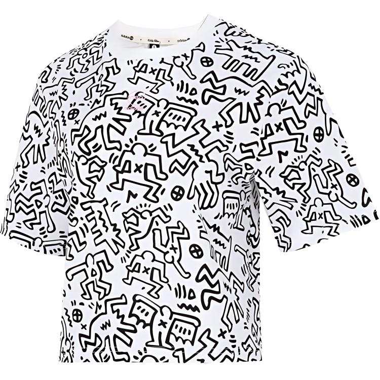 Adidas Adidas T Shirts Women's Black/White Crew Neck Moderate Straight Fit