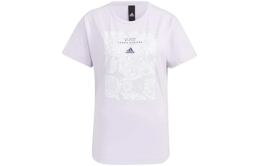 Adidas Adidas T Shirts Women's Purple Crew Neck Moderate Straight Fit