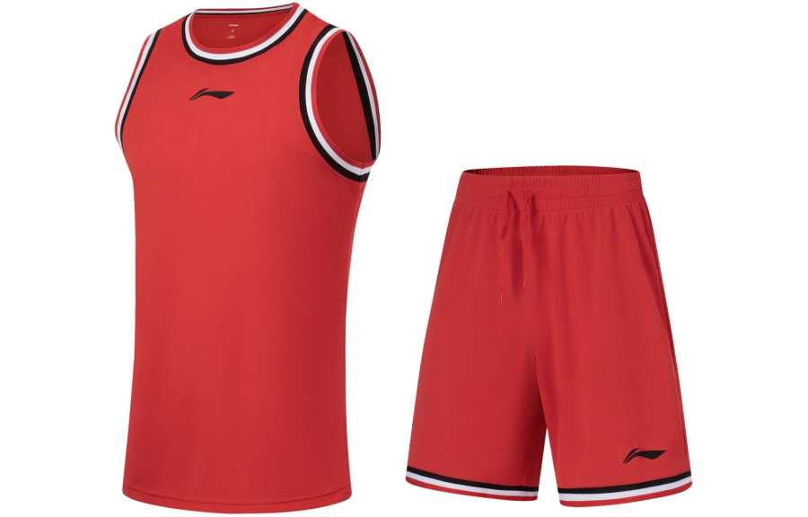 Li-Ning Li Ning Professional Basketball Collection Basketball Suit Men's August 1 Red
