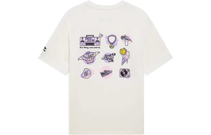 Li-Ning Li Ning Sports Trendy Collection T Shirt Women's Mist White