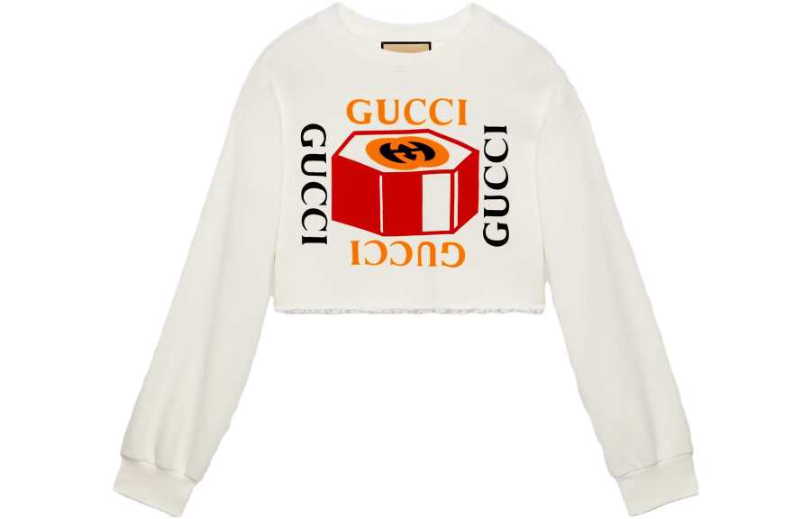GUCCI Sweatshirts Women's White Crew Neck Moderate