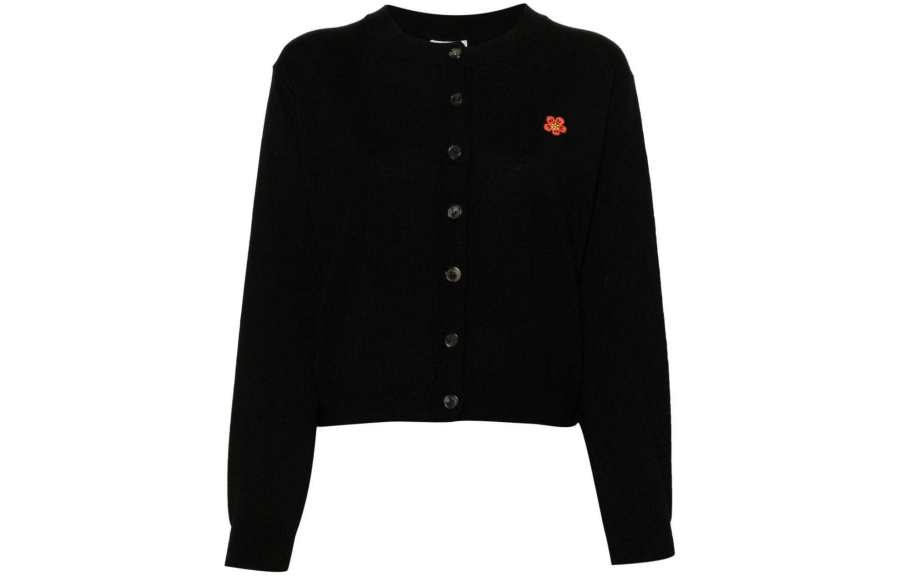 KENZO Boke Flower-appliqué Wool Cardigan