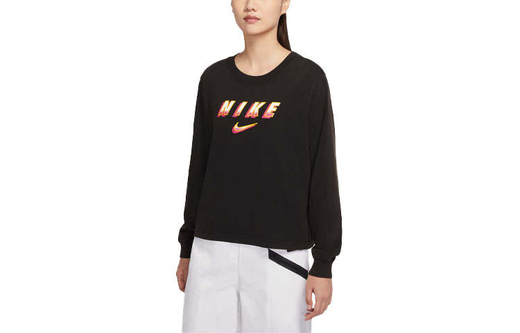Nike Nike T Shirts Women's Black Crew Neck Moderate Straight Fit