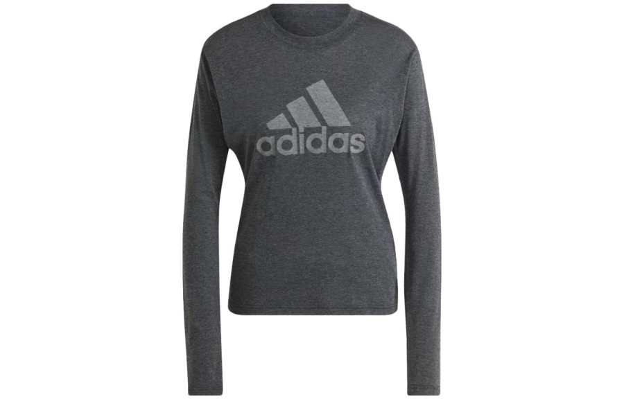 Adidas Adidas Drop Shoulder Sleeve T Shirt Women's Dark Gray Japan Version