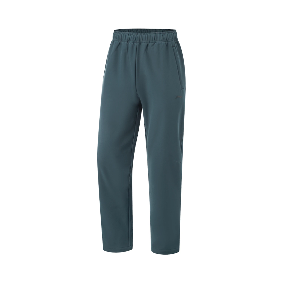 Li-Ning Li Ning Fitness Series Solid Color Mid Rise Comfortable And Breathable Versatile Fleece Lined Thermal Straight Fit