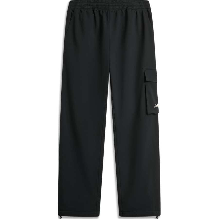 Li-Ning Li Ning BADFIVE Comfortable Casual Minimalist Style Loose Fit Lace Up Versatile Fleece Lined Sports Pants Men's Black