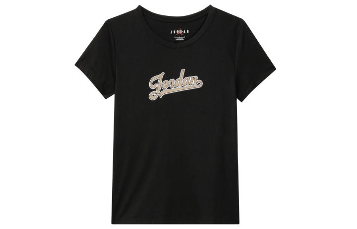 Jordan Jordan T Shirts Women's Black Crew Neck Moderate Straight Fit