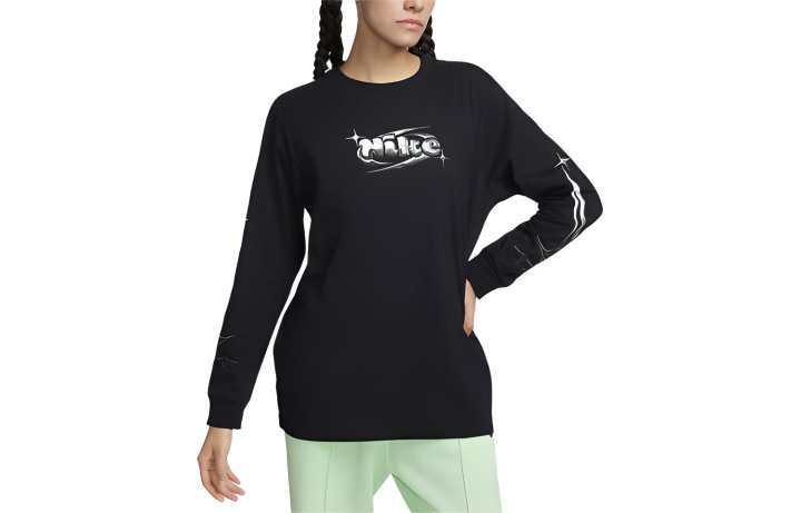 Nike Nike Drop Shoulder Sleeve T Shirt Women's Black