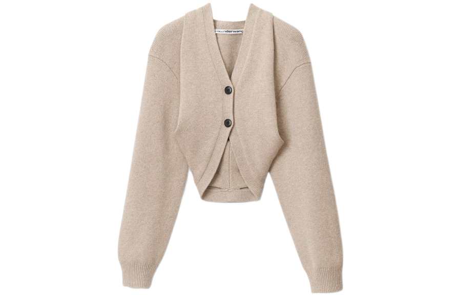 Alexander Wang Knot detail Cropped Wool Cardigan