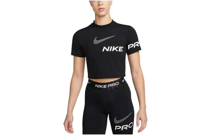 Nike Nike Crop Tops Women's Black Crew Neck Moderate