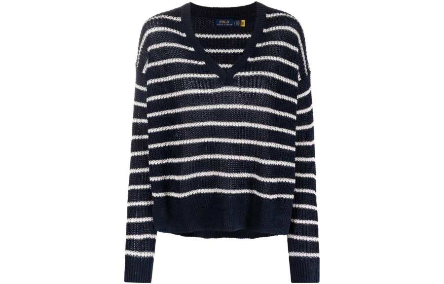 Polo Ralph Lauren SS22 Sweater Women's Blue White Multicolor