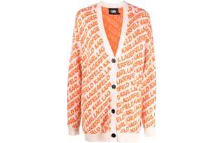 The Attico Sweaters Women's Orange V Neck Moderate Cardigan