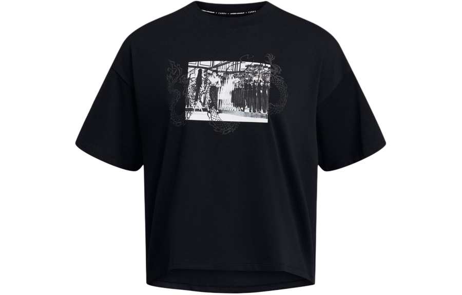 Under Armour x Curry , X Bruce Lee UA Chinese New Year SS24 Drop Shoulder Sleeve T Shirt Women's Black