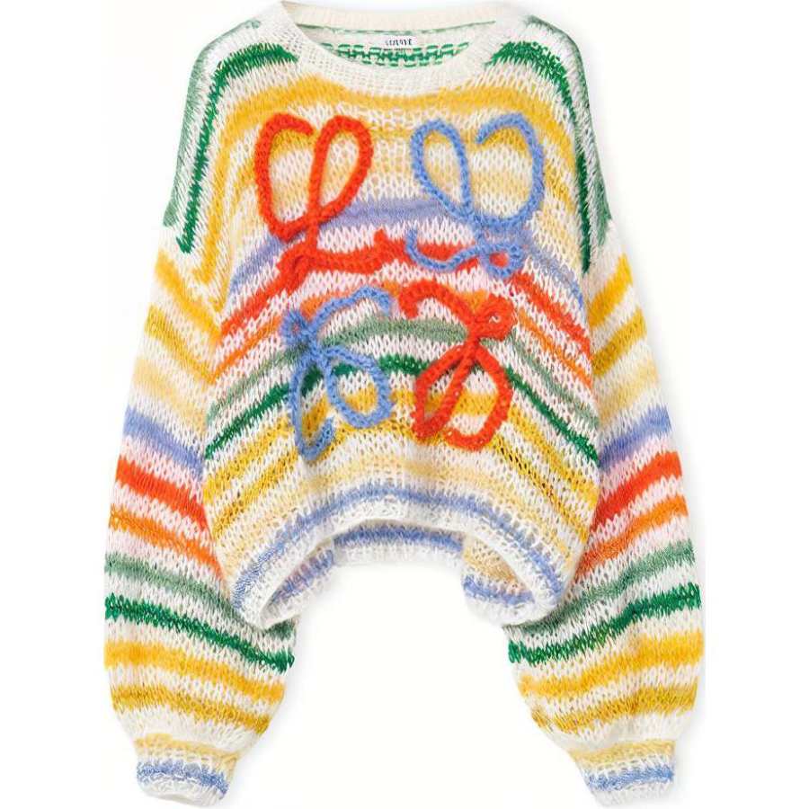 LOEWE LOEWE Stripe Mohair Sweater 'White/Multicolor'