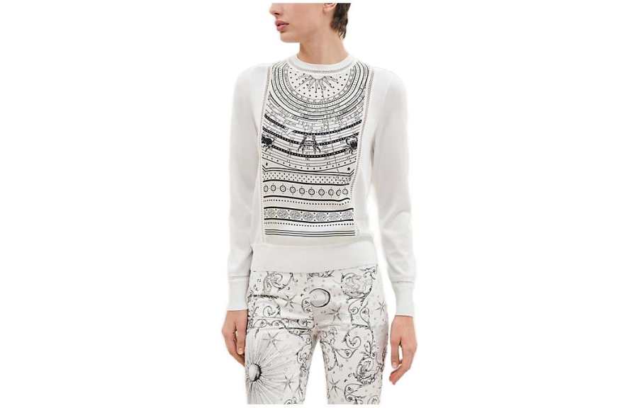 HERMES HERMES Sweaters Women's White Crew Neck Moderate Other