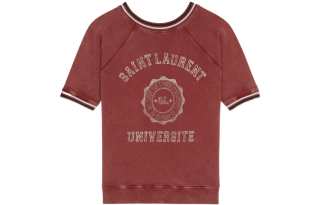 SAINT LAURENT cotton distressed-finish sweatshirt