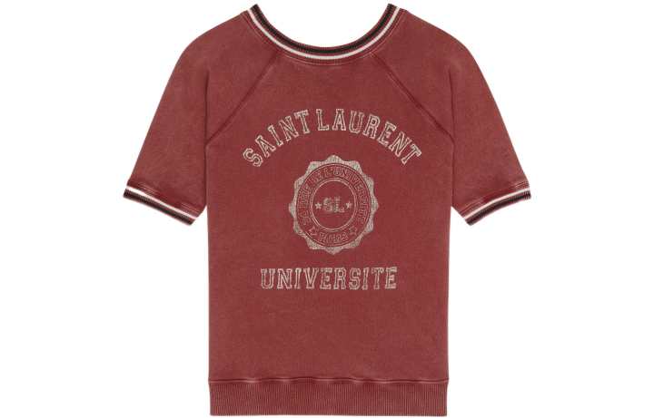 SAINT LAURENT cotton distressed-finish sweatshirt