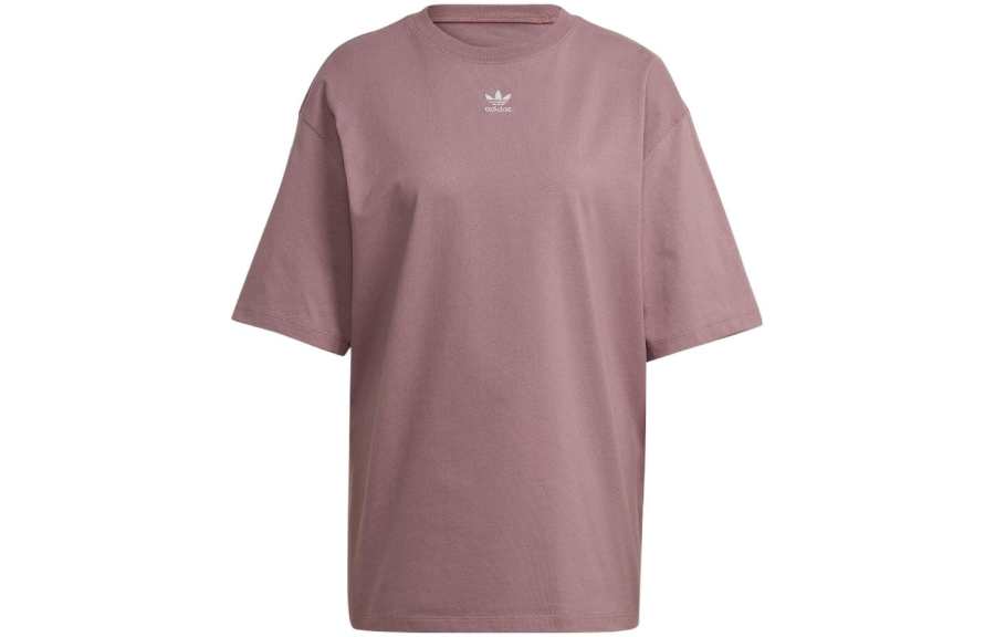 Adidas Adidas Drop Shoulder Sleeve T Shirt Women's Cameo Brown Japan Version