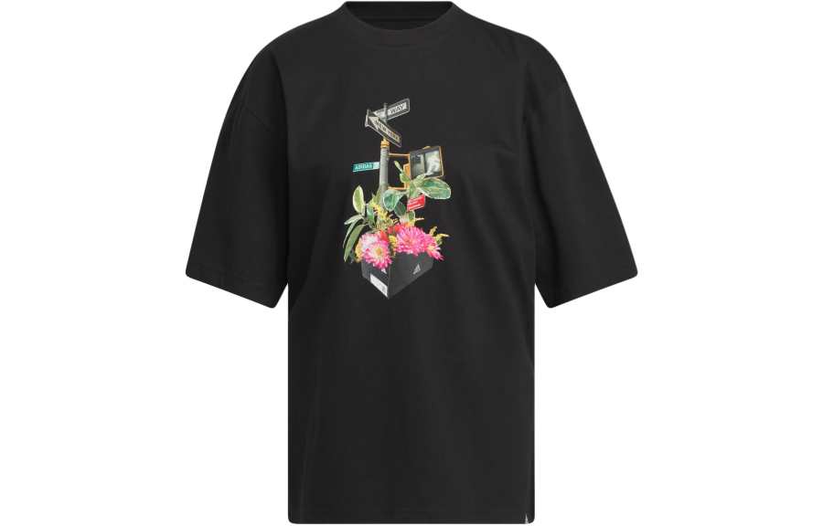Adidas Adidas Drop Shoulder Sleeve T Shirt Women's Black