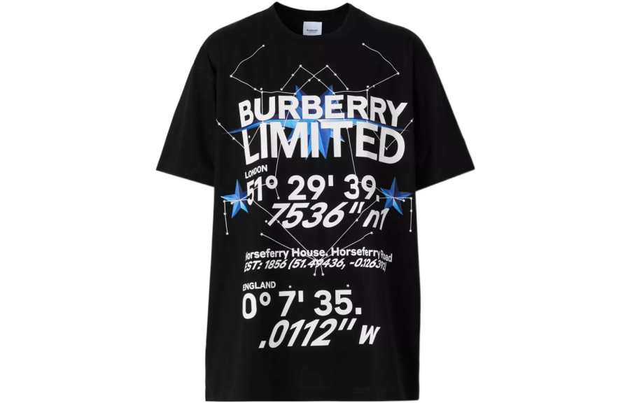 Burberry Drop Shoulder Sleeve T Shirt Women's Black