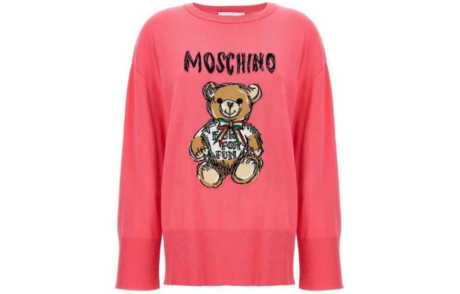 MOSCHINO Teddy Bear Jacquard Crewneck Sweater