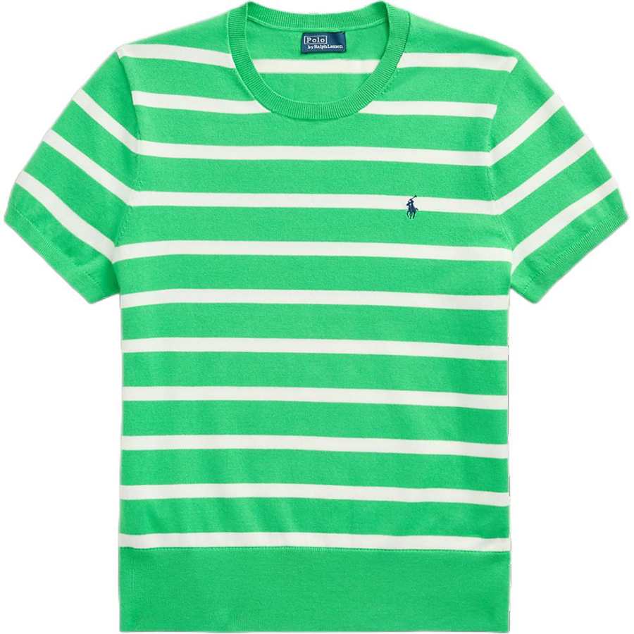 Polo Ralph Lauren Striped Short Sleeve Sweater Loose Fit Women's Green