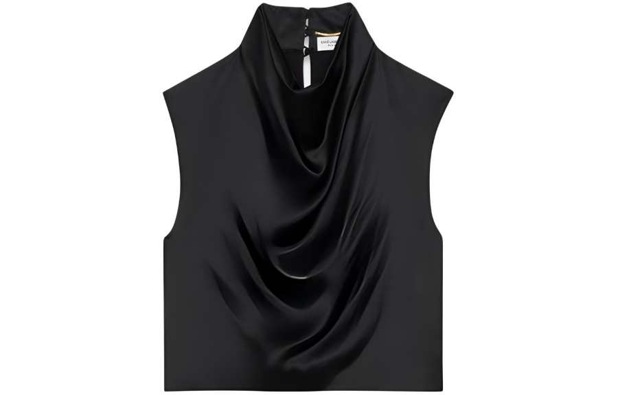 SAINT LAURENT Cowl Back Crop Top