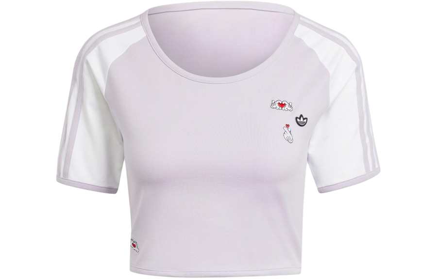 Adidas Originals x Mickey Mouse SS24 Raglan Sleeve T Shirt Women's Silver
