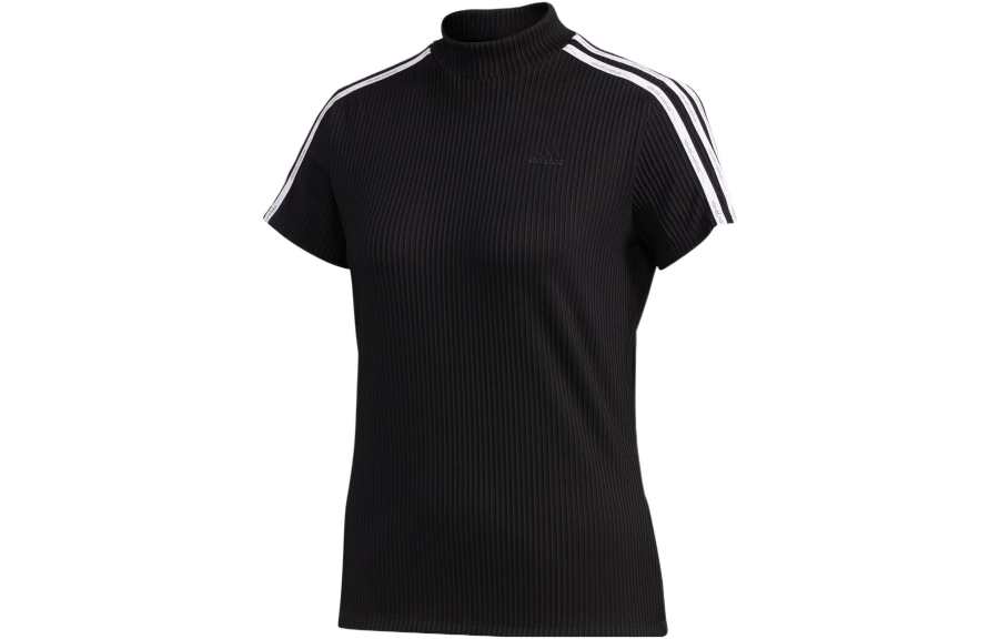Adidas Adidas T Shirts Women's Black Turtleneck Moderate Straight Fit