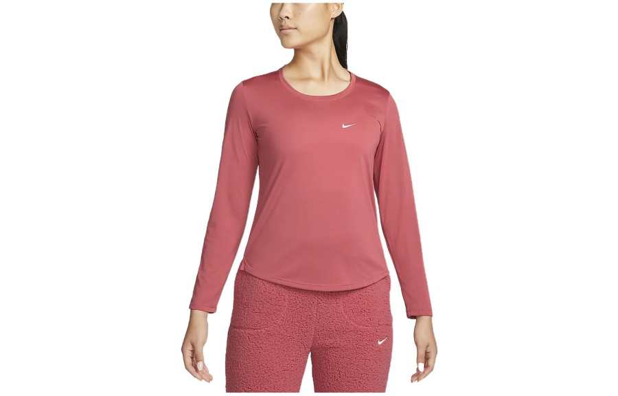 Nike Nike T Shirts Women's Red Crew Neck Moderate Straight Fit