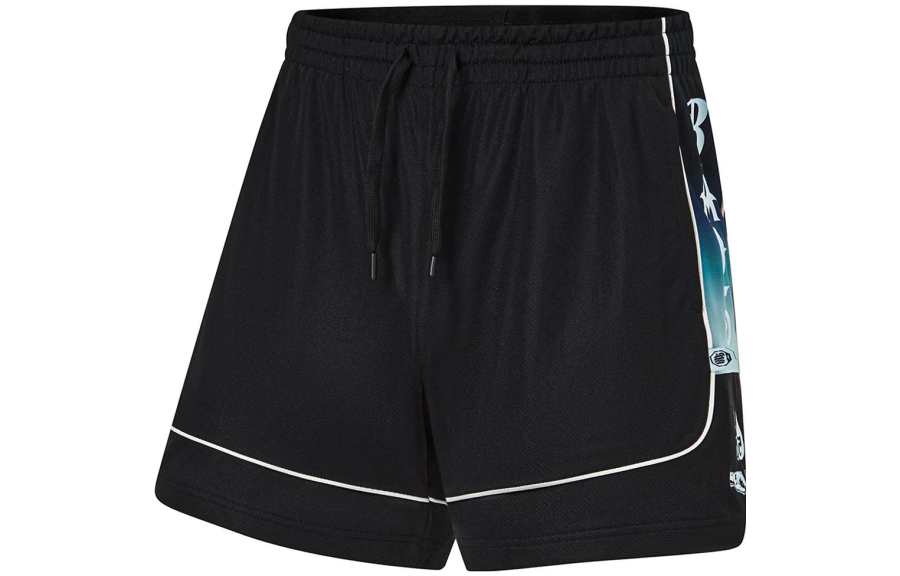 Li-Ning Li Ning x MISTER CARTOON Badfive Basketball Shorts Men's Black Sky Blue