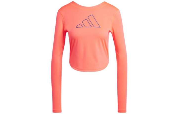 Adidas Adidas Crop Tops Women's Orange Crew Neck Moderate