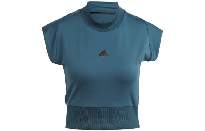 Adidas Adidas Z.N.E Crop Tops Women's Night Blue Crew Neck Moderate