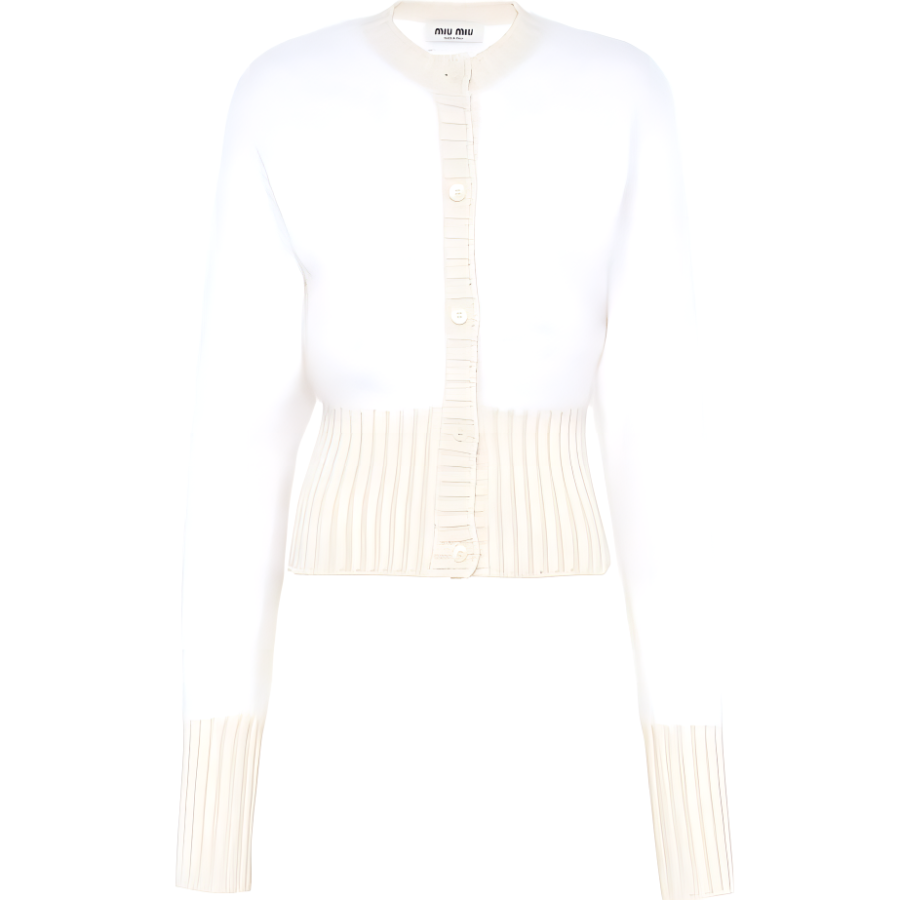 MIU MIU Sweaters Women's White V Neck Moderate Other