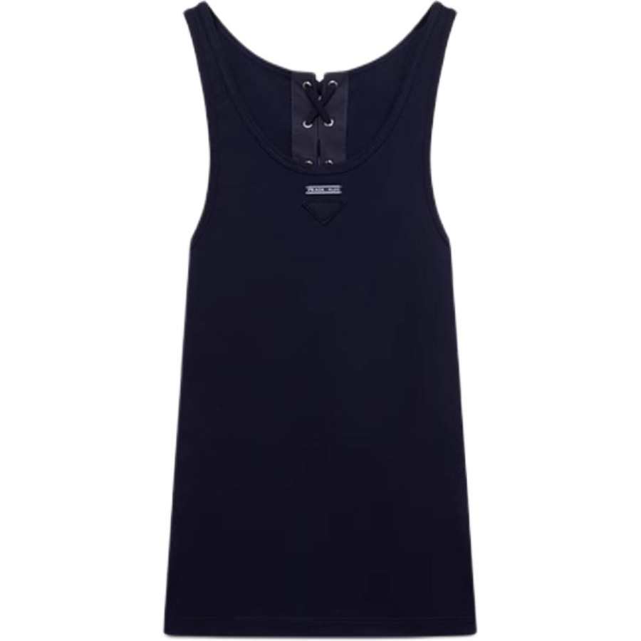 PRADA Prada Triangle-Patch Scoop Neck Tank Top