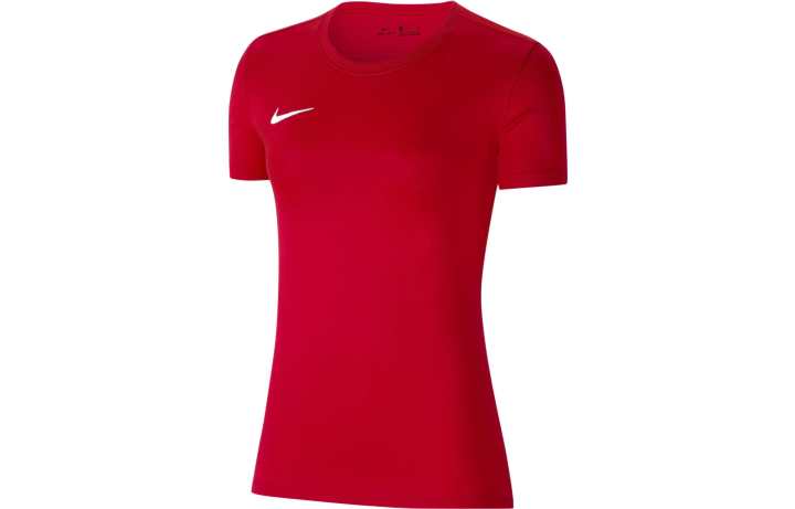 Nike Nike Dri Fit T Shirts Women's Red Crew Neck Moderate Straight Fit
