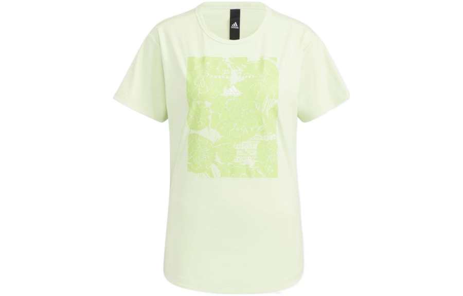 Adidas Adidas T Shirts Women's Green Crew Neck Moderate Straight Fit